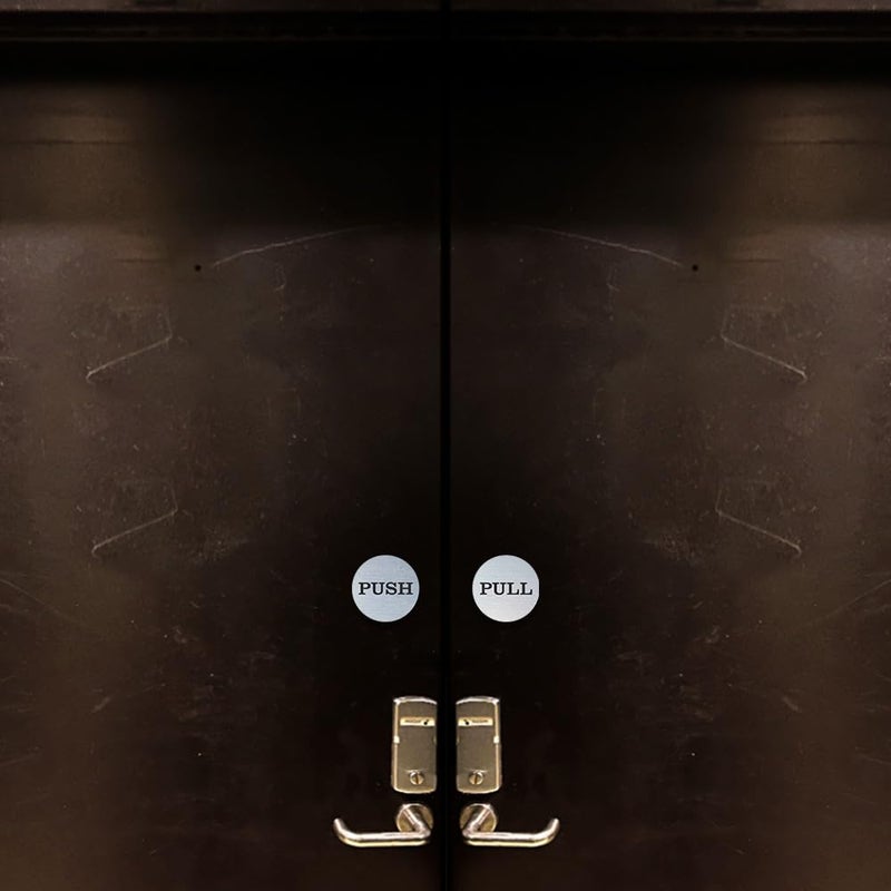 All Quality 2" Round Push Pull Door Signs (Black) - 2 Sets (4pcs) - Image 4